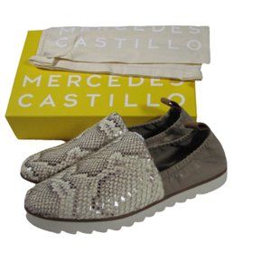 Mercedes Castillo Charlete2 Snake Print Slip On 9 Women Loafer Shoes Leather NEW